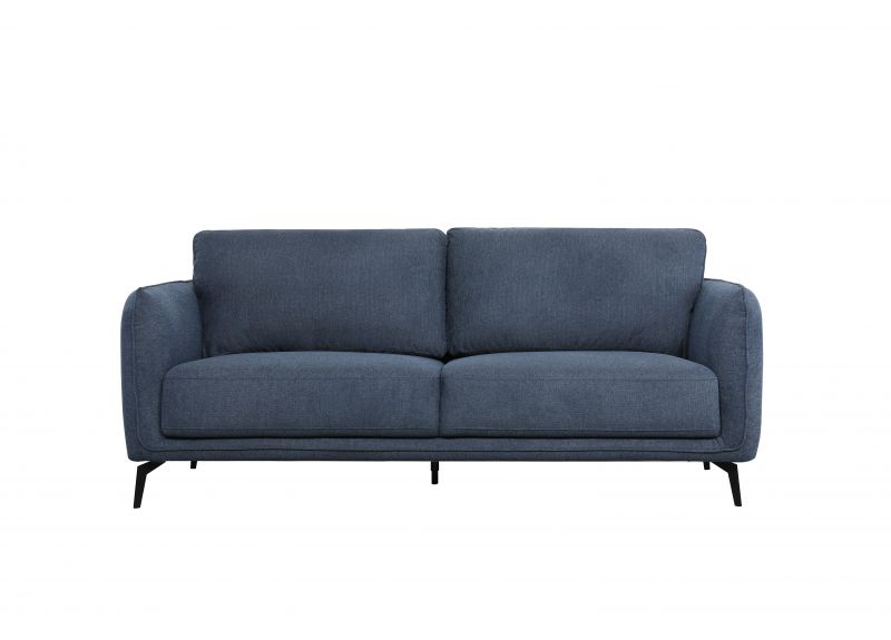 3 Seater Fabric Sofa in Blue Linen - Ballard